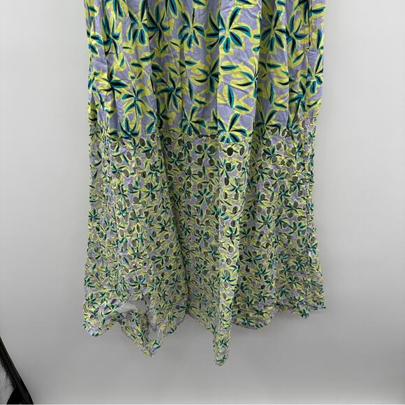 RTR Solid & Striped‎ Kennedy Sleeveless Eyelet Floral Daze Wisteria Midi Dress L - Picture 5 of 12